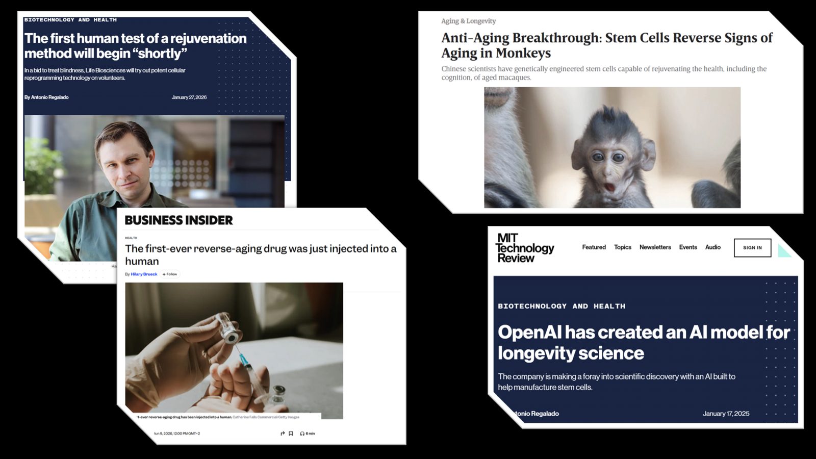 Slide: publications on AI and longevity science